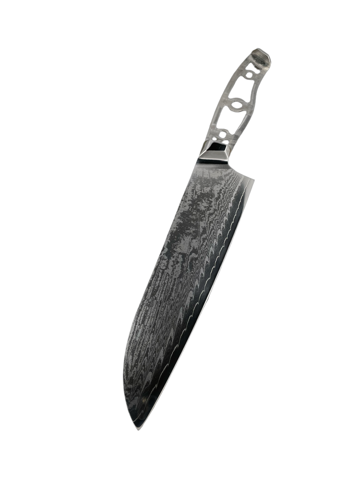 Santoku - AUS10 Damask Chef's knife 8" full tang with sockets