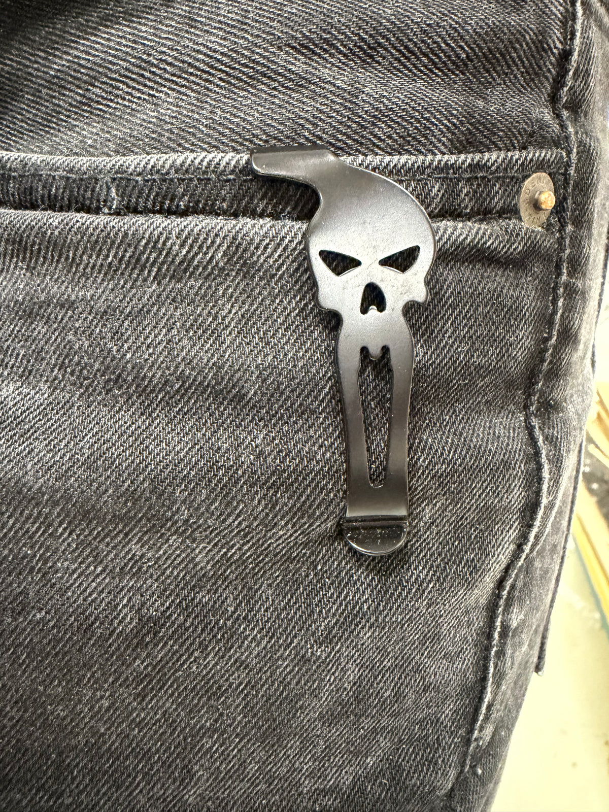 Steel belt clip - Skull