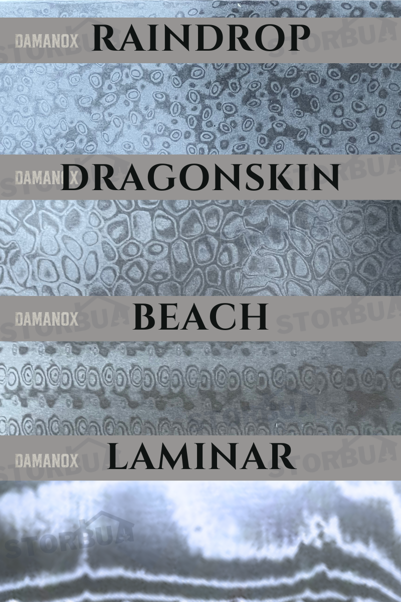 Damanox VG10 - Stainless Damask plate with a core of VG-10