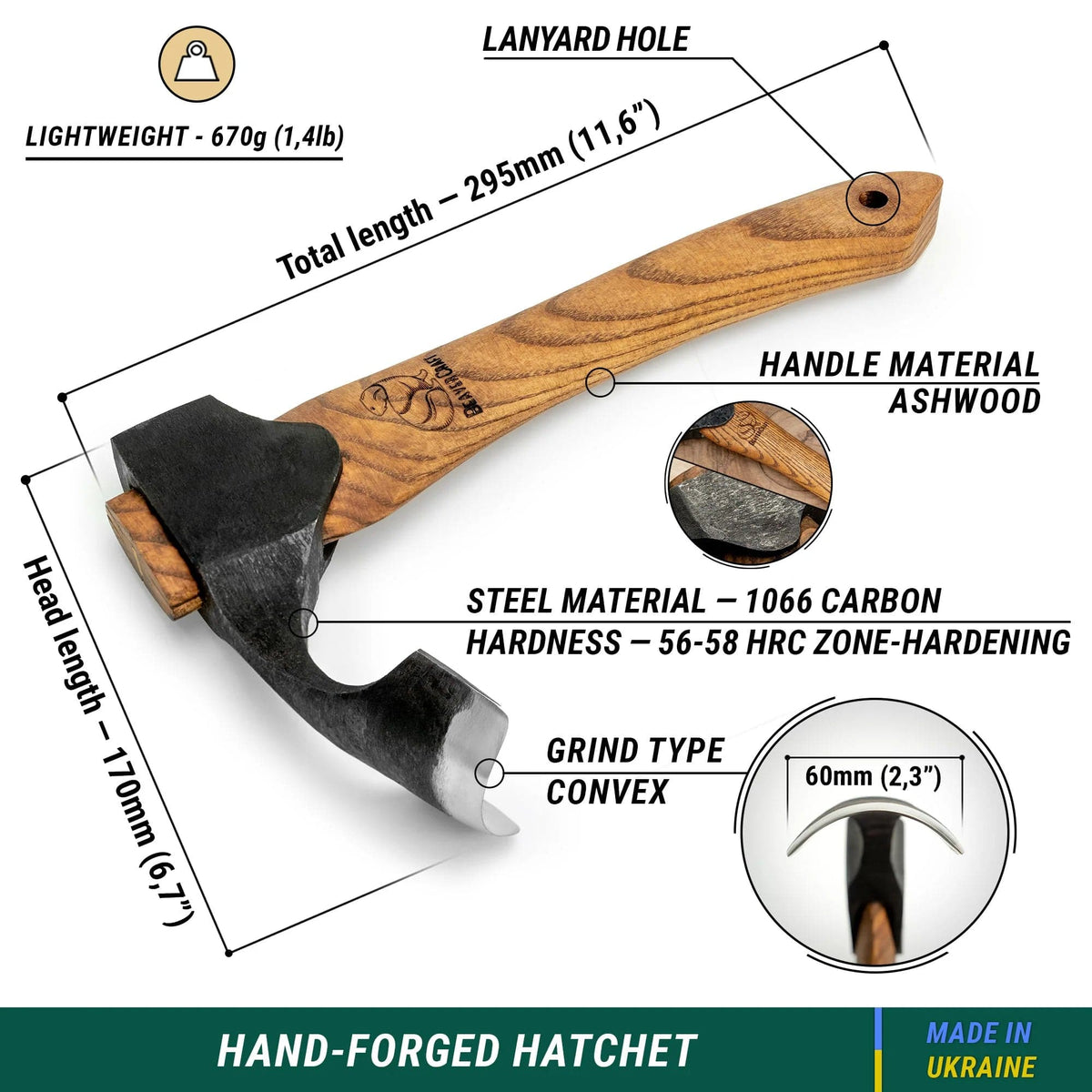 Axe with cutting-edge guard AX2 Hollow axe