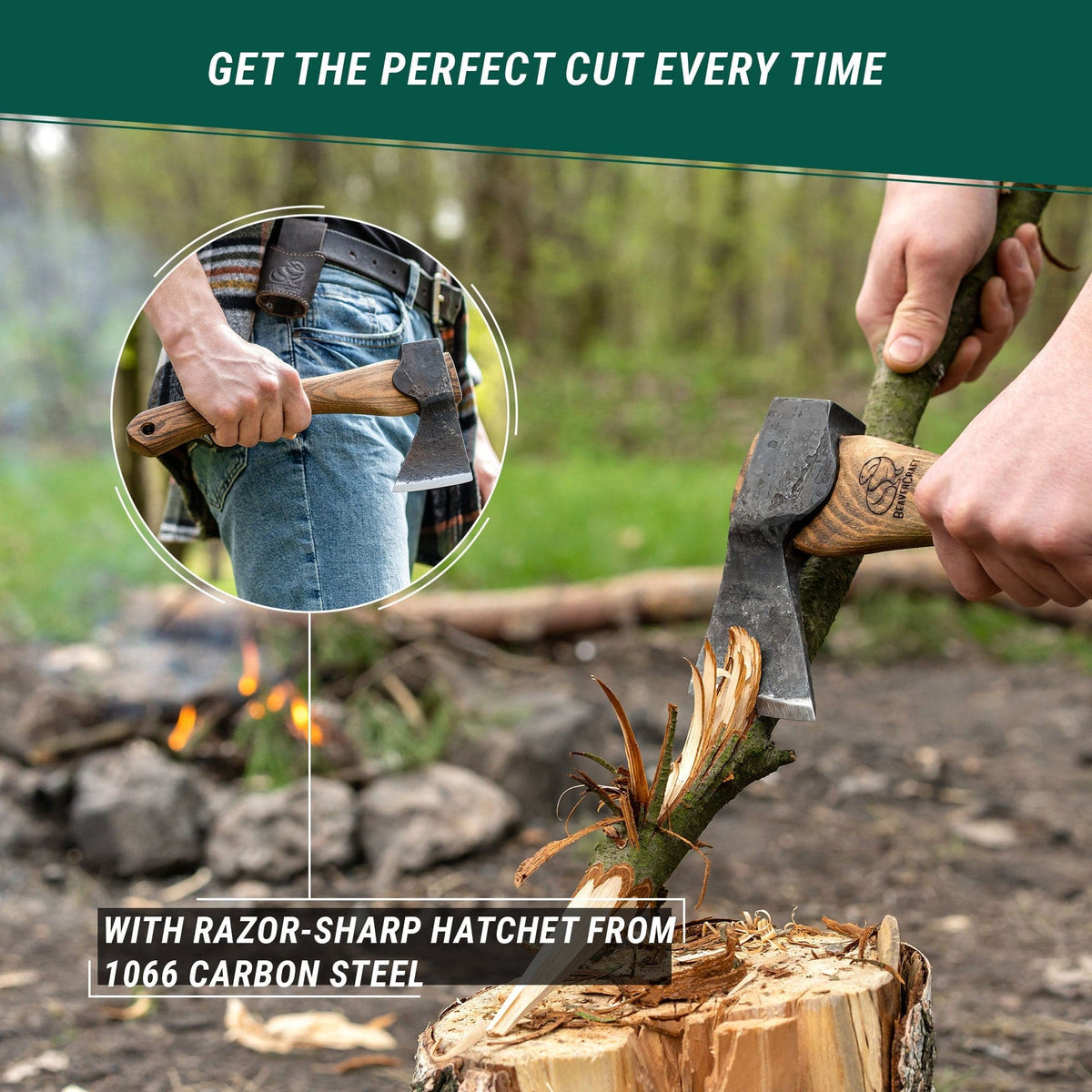 Axe with cutting-edge guard AX1 Bushcraft Hatchet