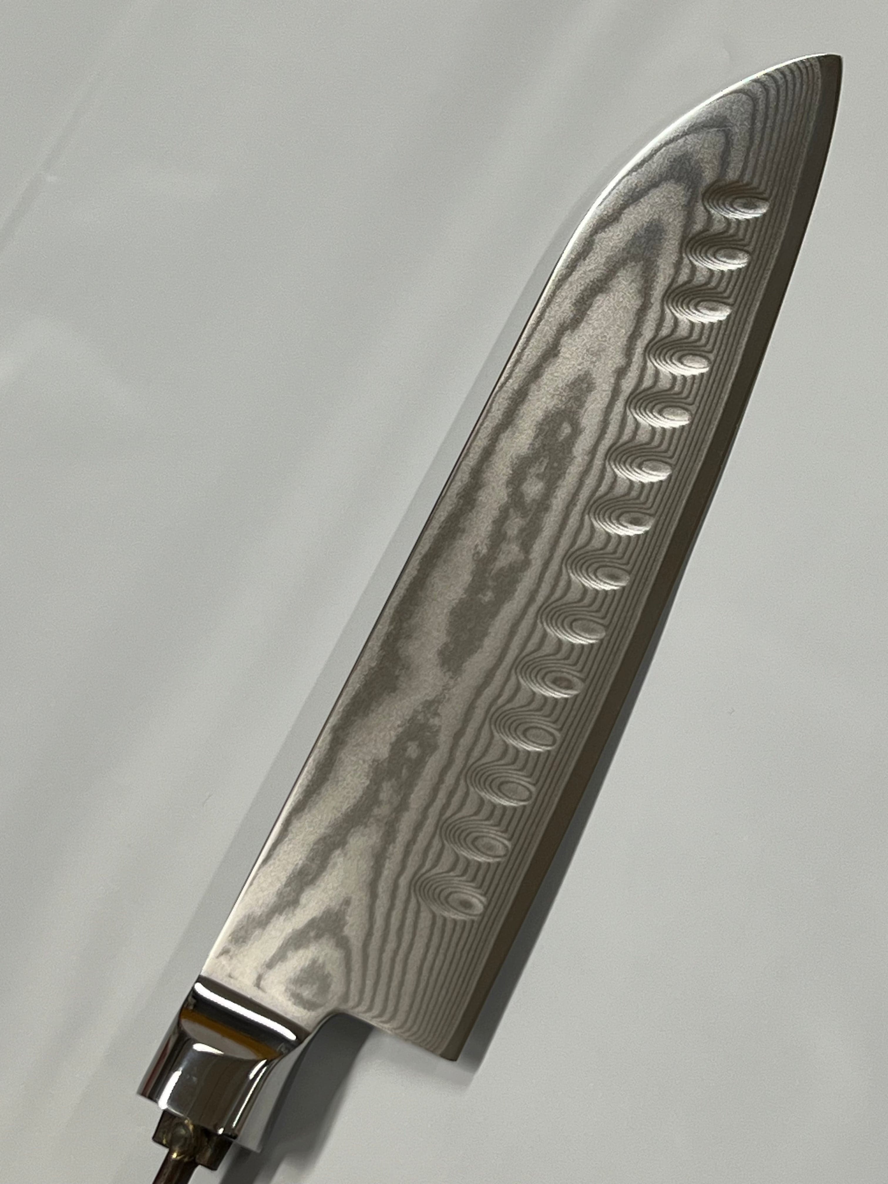 Santoku - AUS10 Damask Chef's knife 7" lancet with sheath