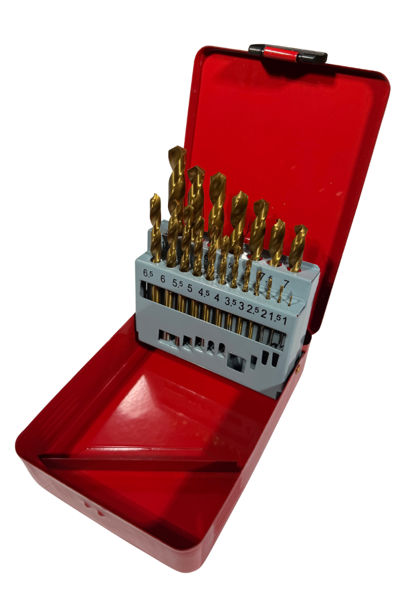 19-Piece HSS Drill Bit Set, 1–10 mm, for Metal