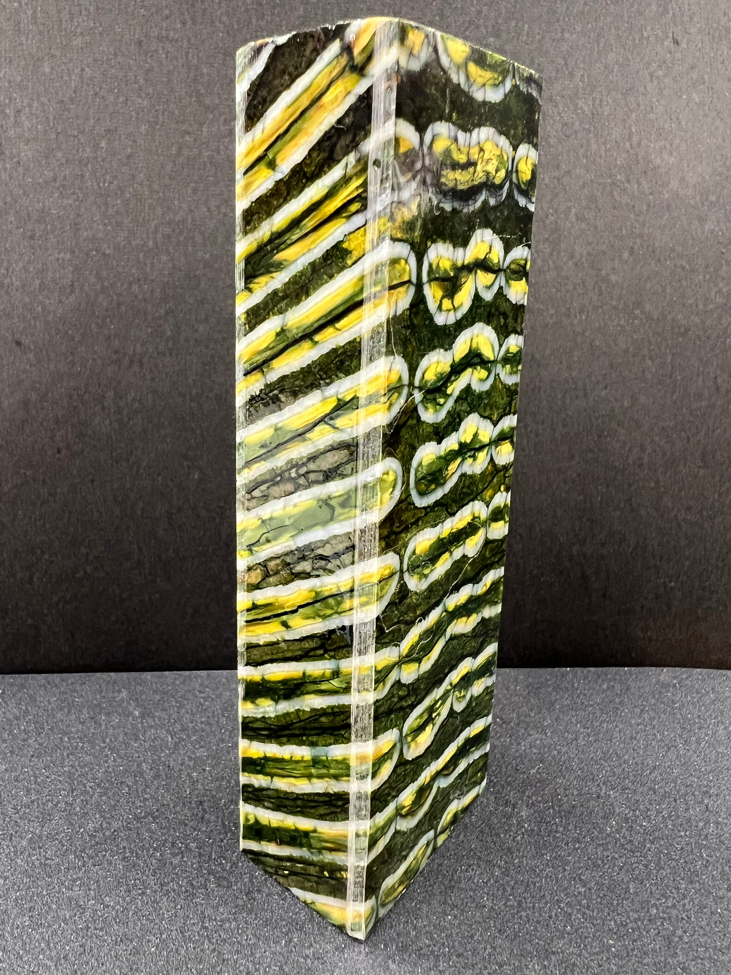 Mammoth molar handle blank M243 (green 17)