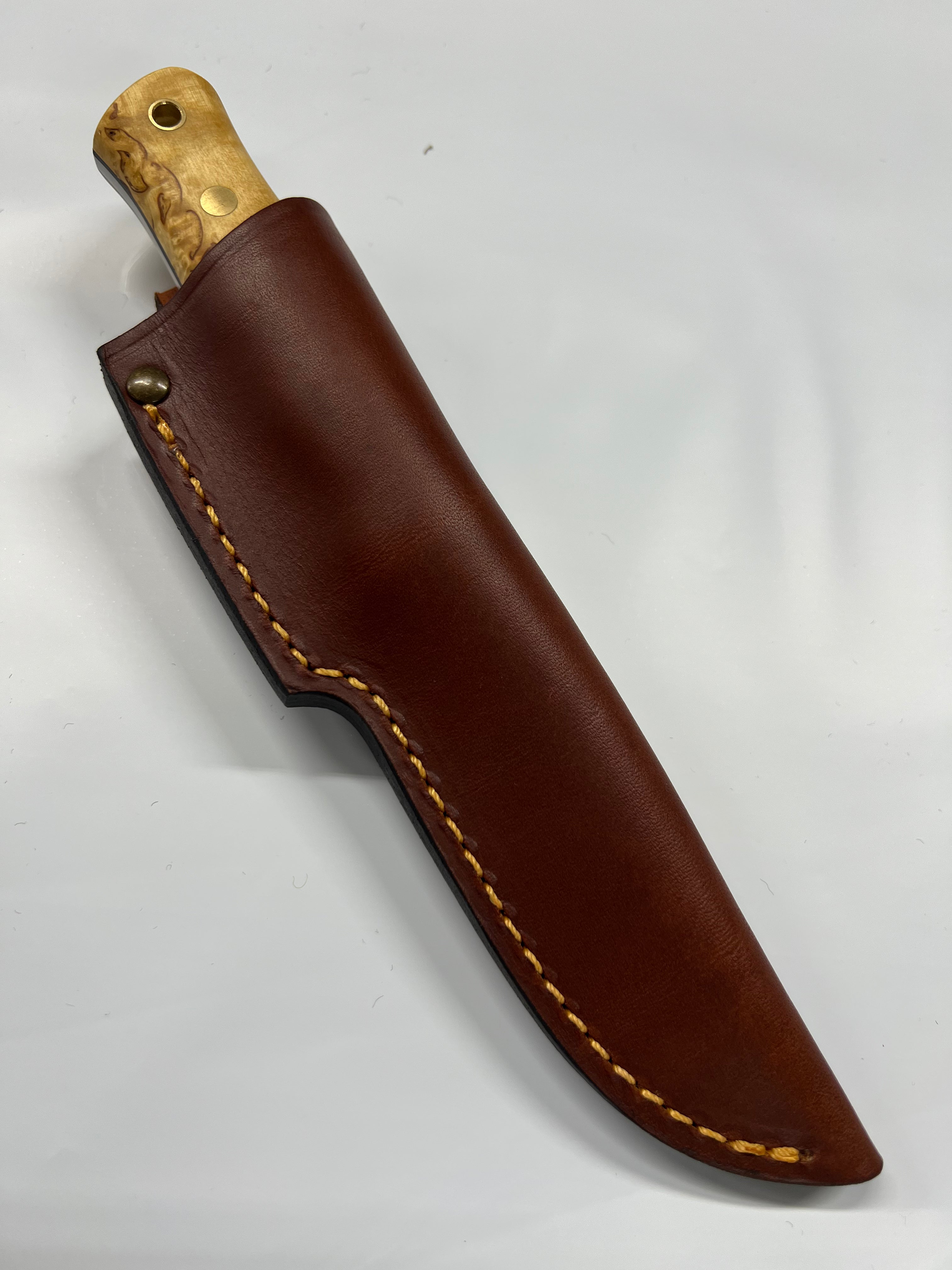 Caström Lars Fält knife with leather sheath and leather lanyard