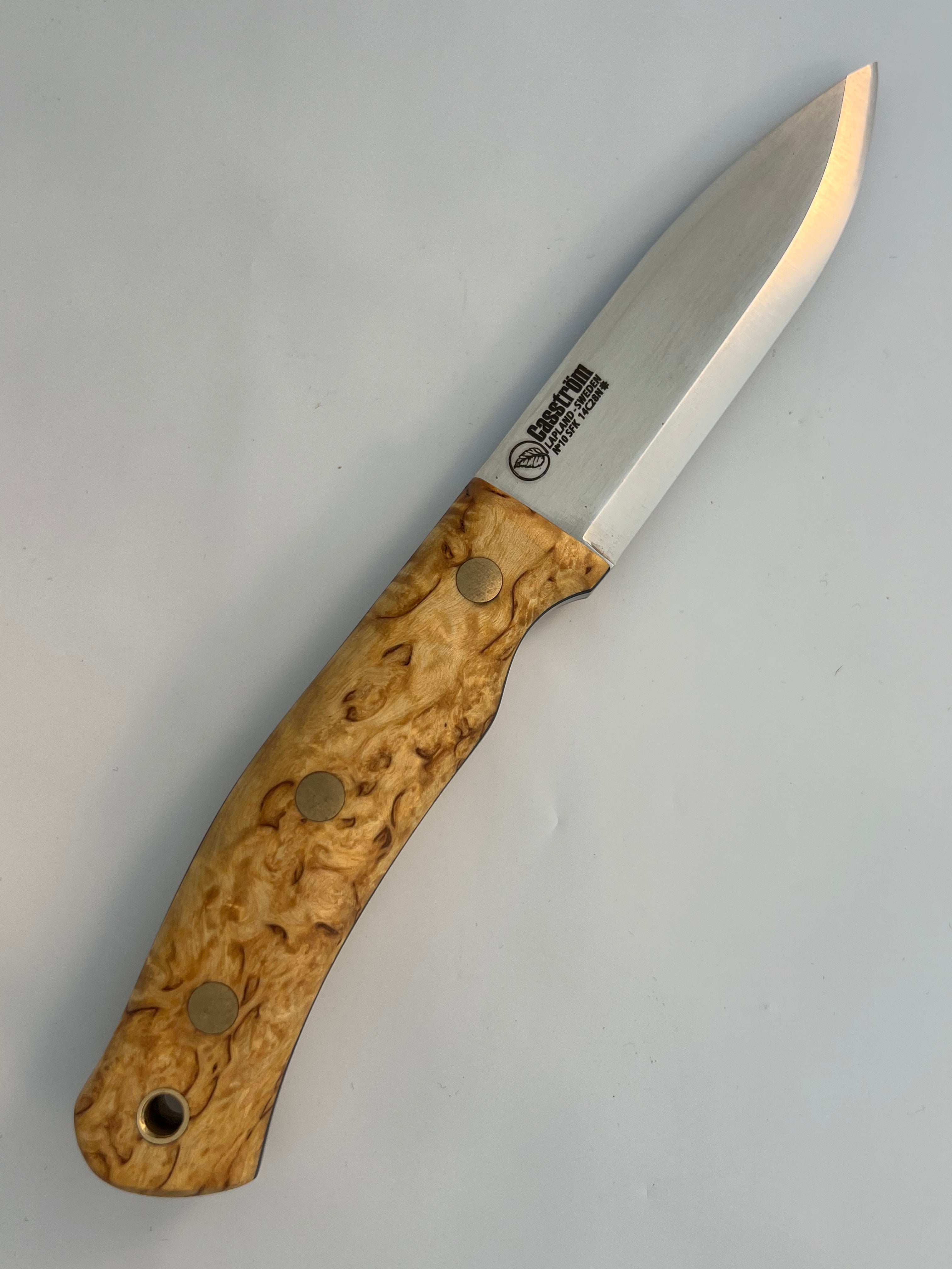 Casstrom No. 10 SFK Knife with leather sheath and leather lanyard