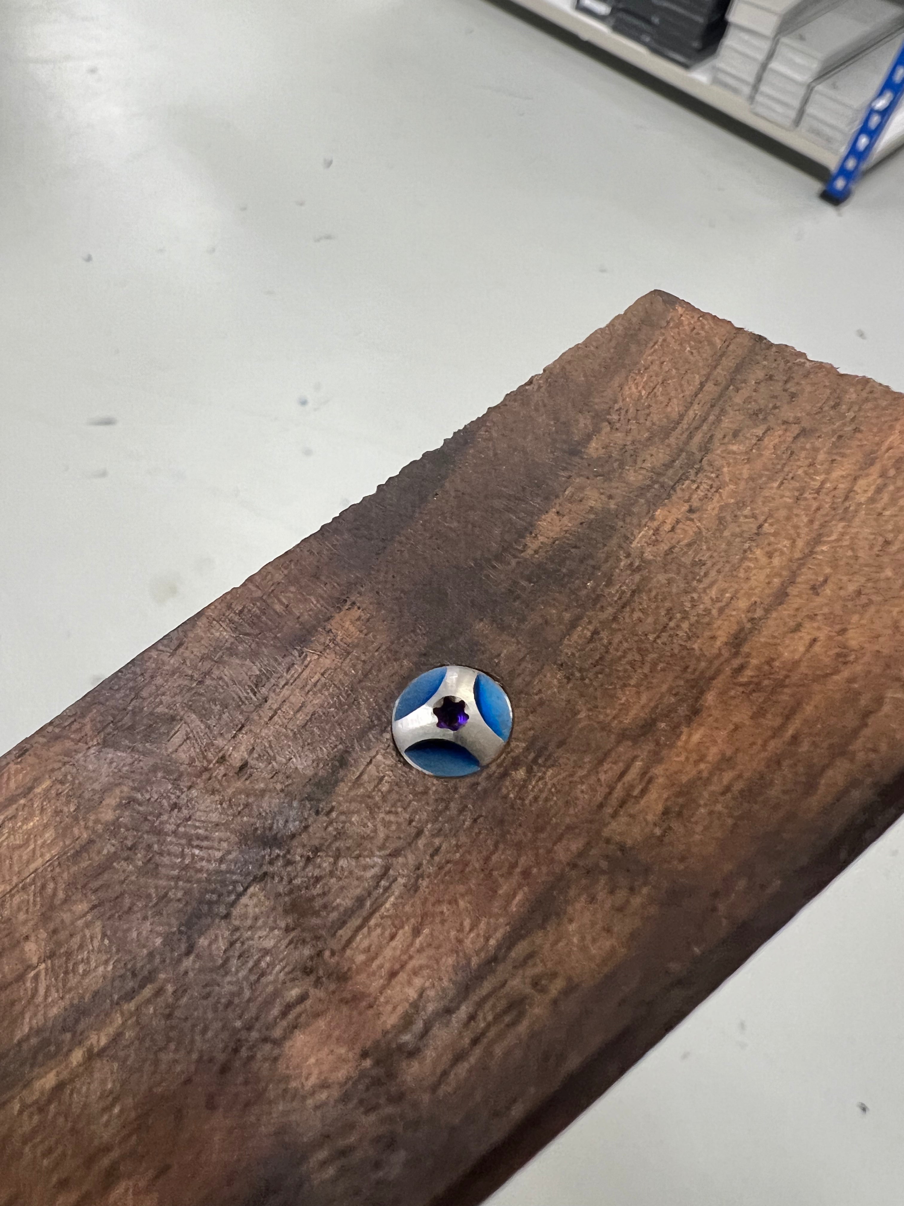 Screw for handle - Milled blue screw