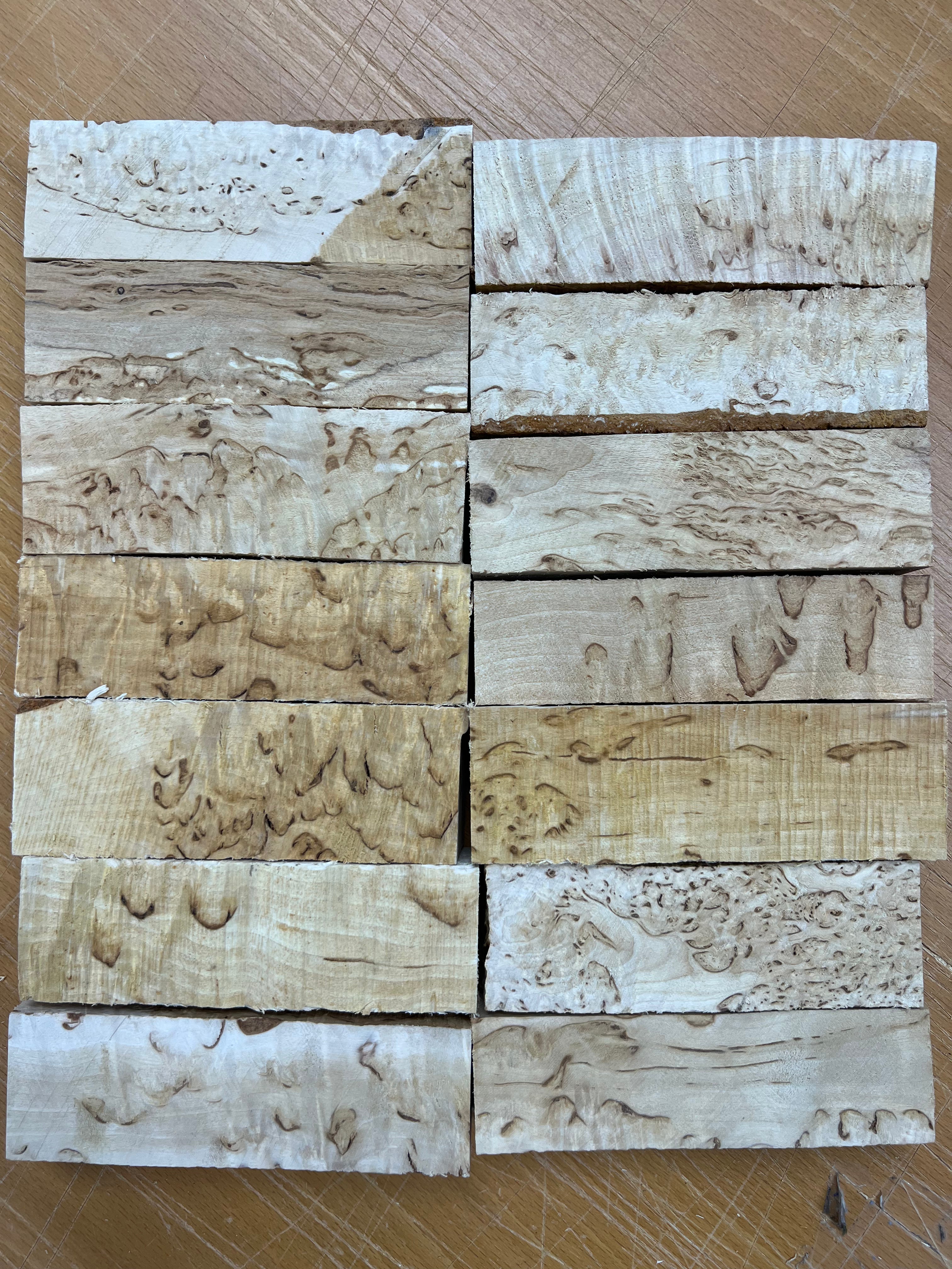 Standard Natural Valbjørk Masurbjørk MBS approx. 30x40x125