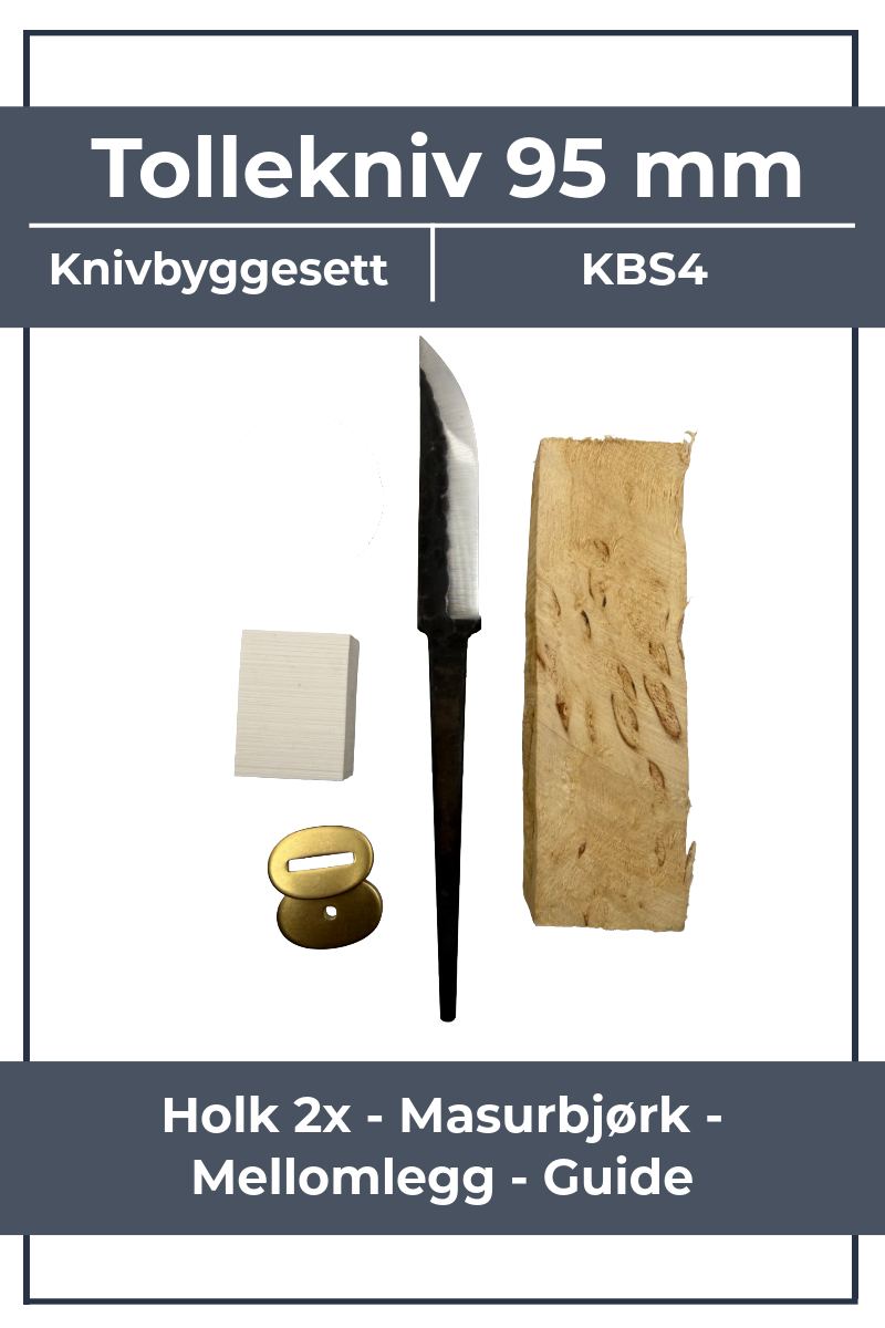 Knife making kit KBS4 - 95mm hammer finish with curly birch and brass bolsters
