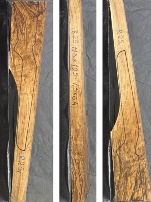Rifle Stock Blank Turkish Walnut Grade 5 R25