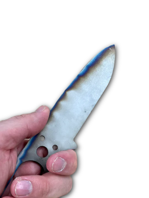 Hardened unsharpened stainless blade (AEBL)