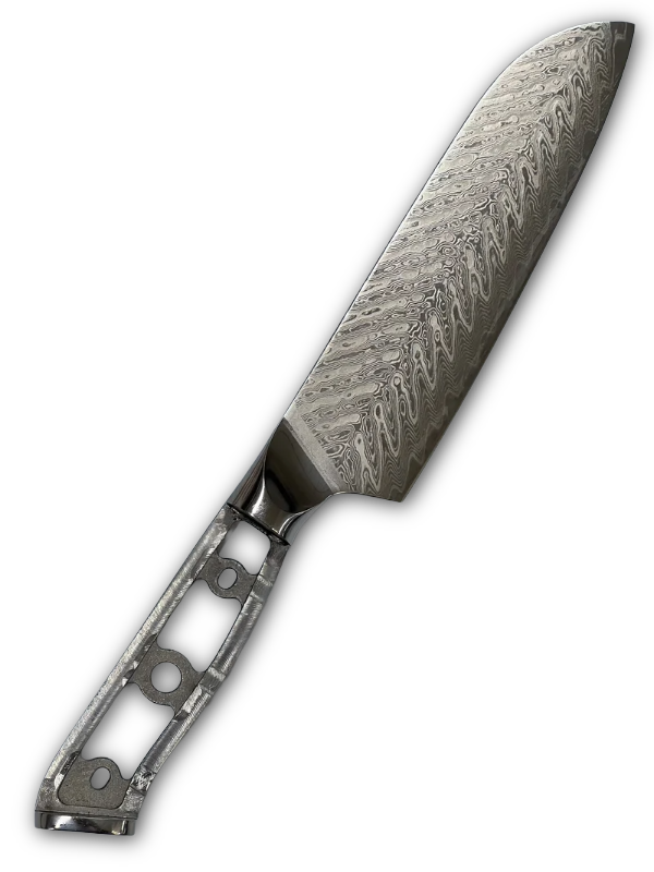 Herring Santoku - VG10 Damask Chef's Knife 7"