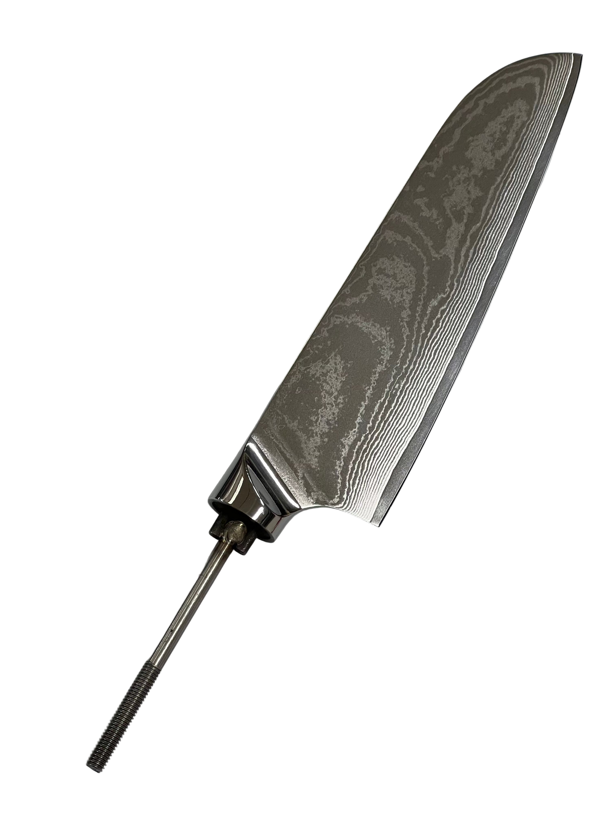 Santoku - Stainless Damask Chef's Knife 8" Threaded Tongs
