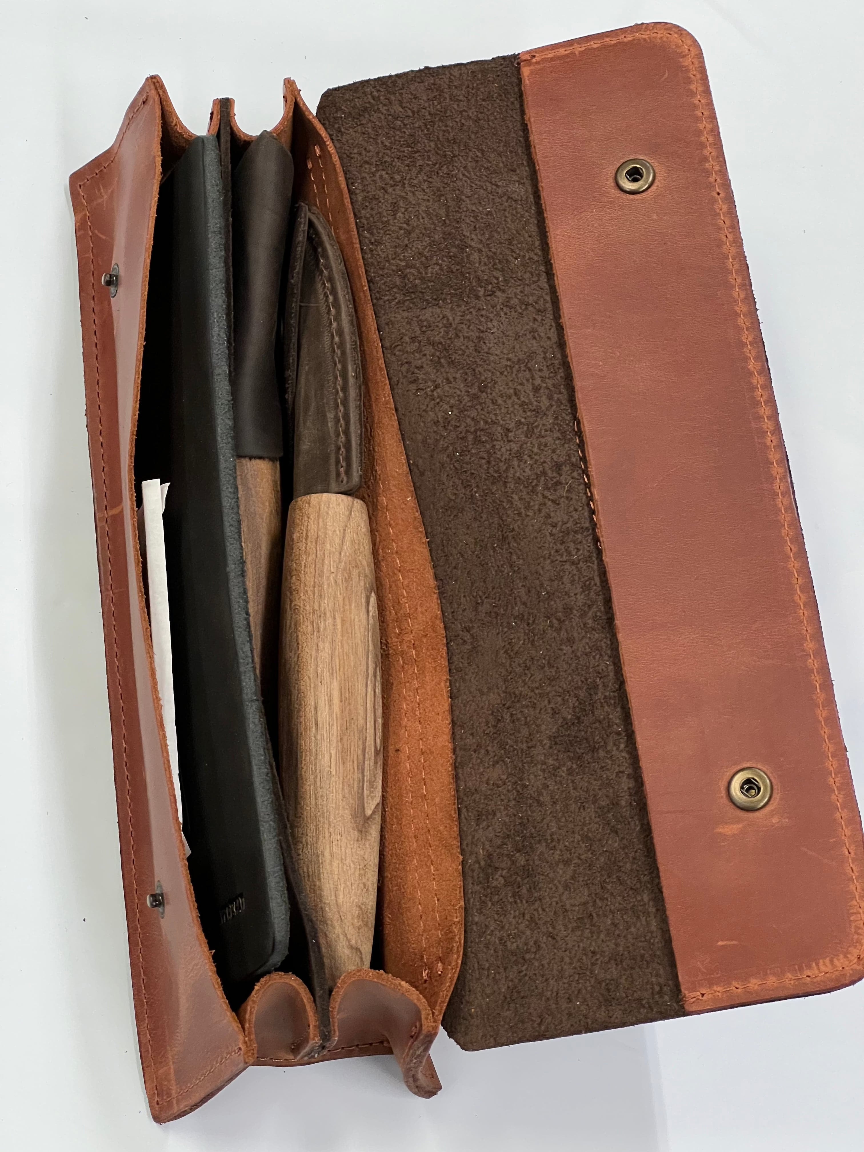 Wood carving set in leather S01X Beaver Craft