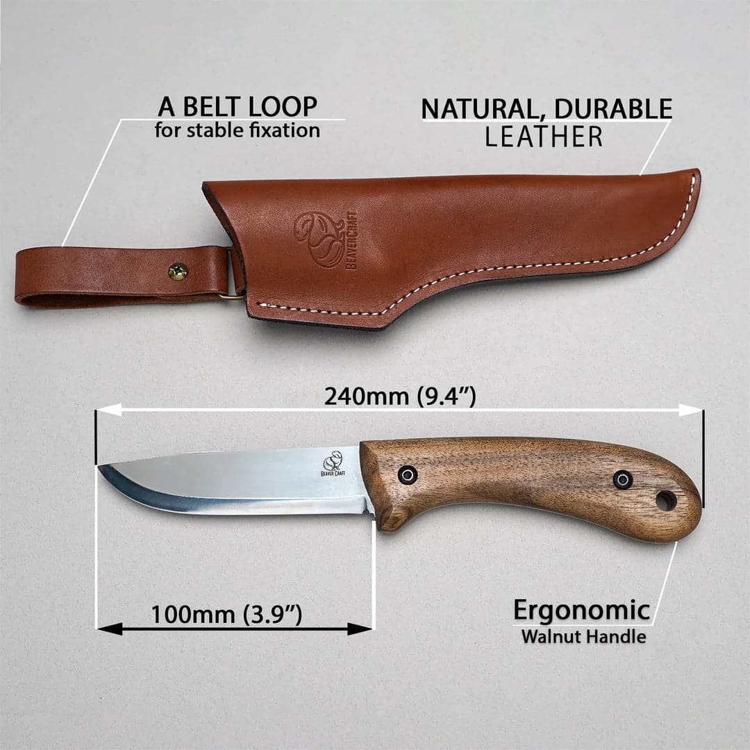 BSH2 Glacier Bushcraft knife with sheath