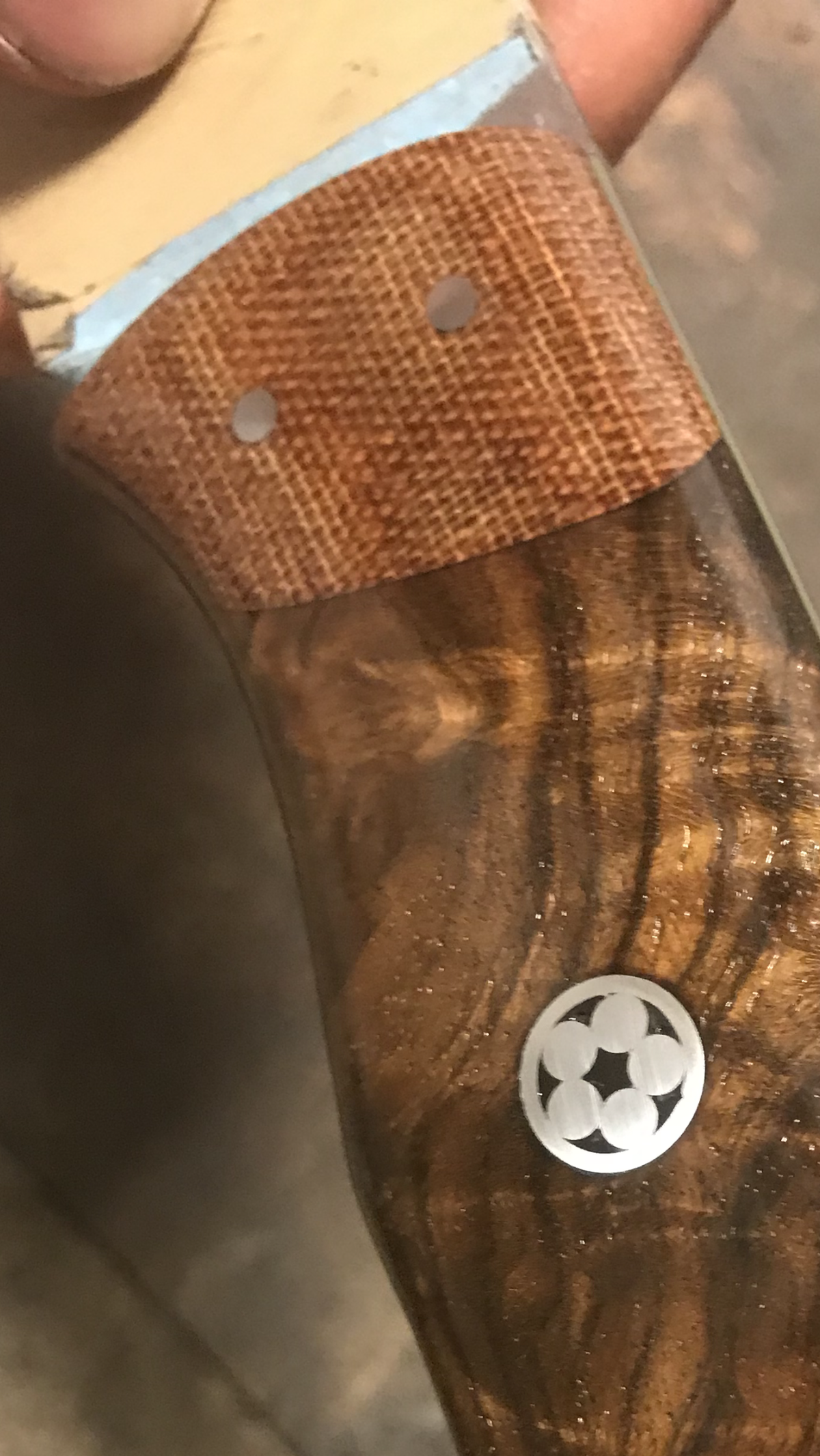 Micarta plate handle material