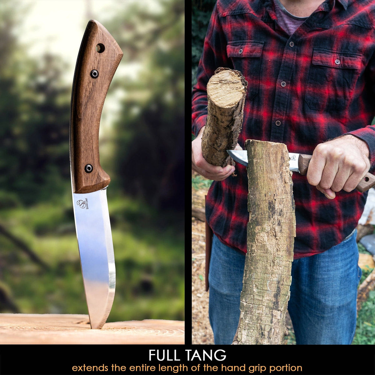 BSH1 Dune Bushcraft knife with sheath