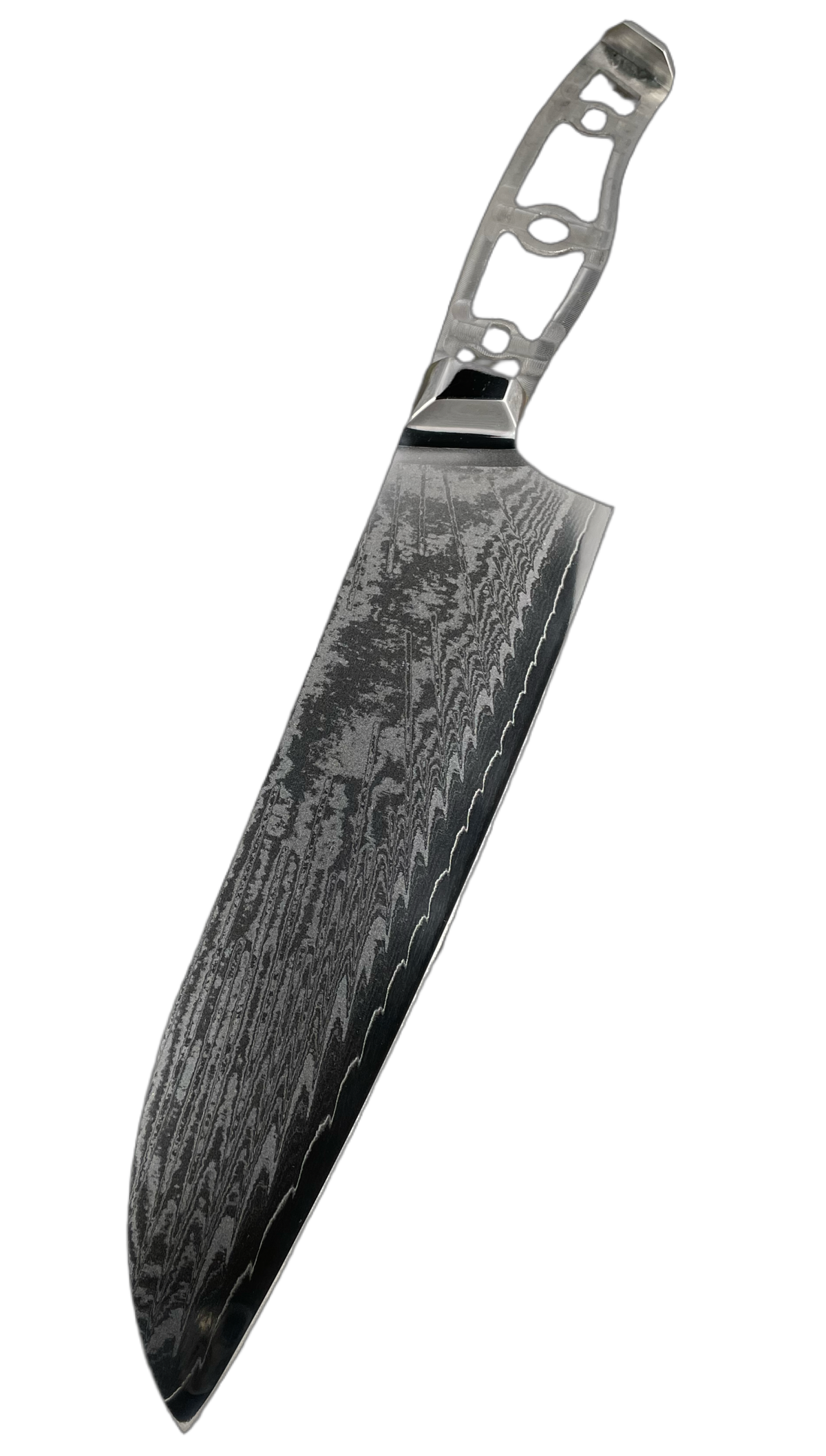Santoku - AUS10 Damask Chef's knife 8" full tang with sockets