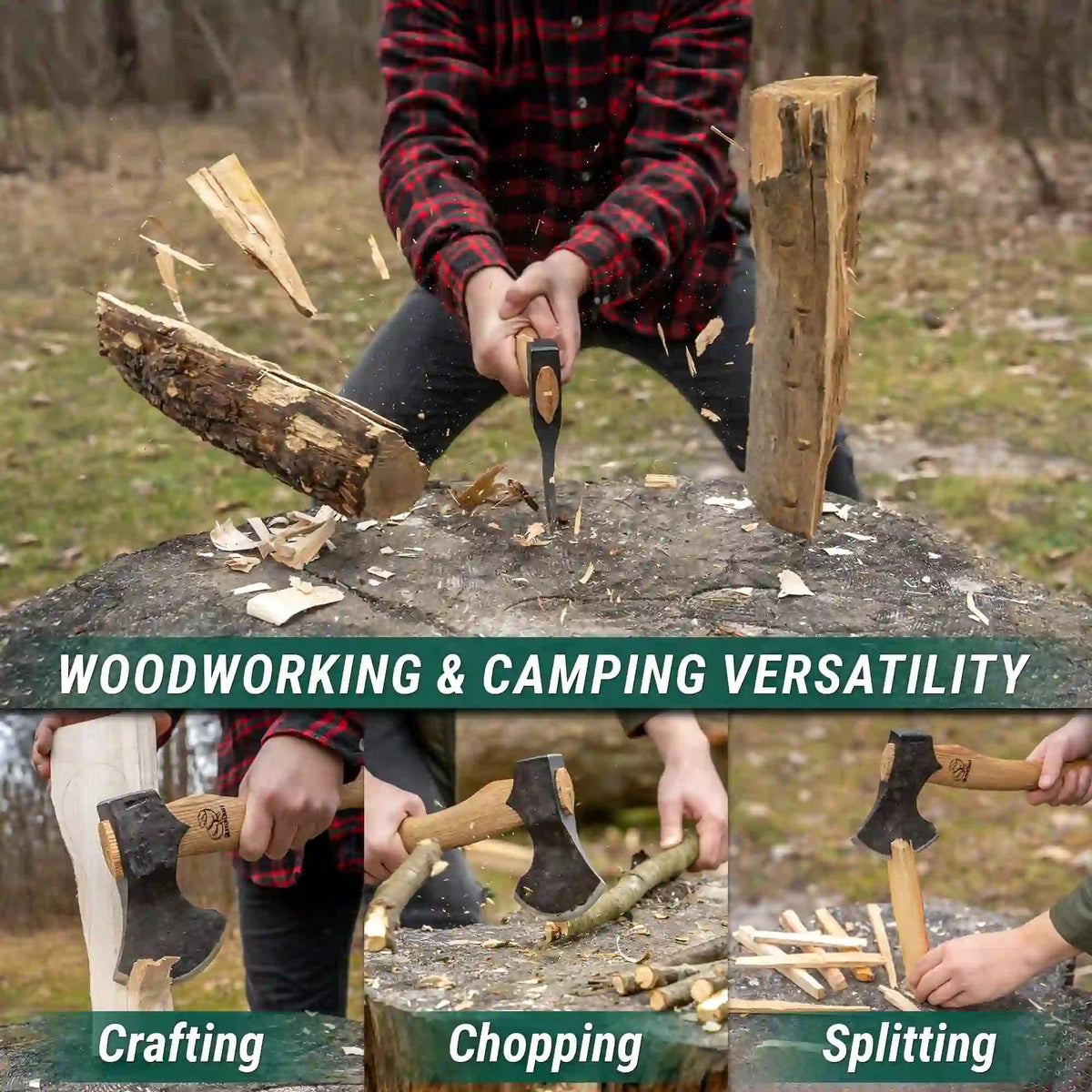 Axe with blade guard AX3 Bushcraft Splitting axe