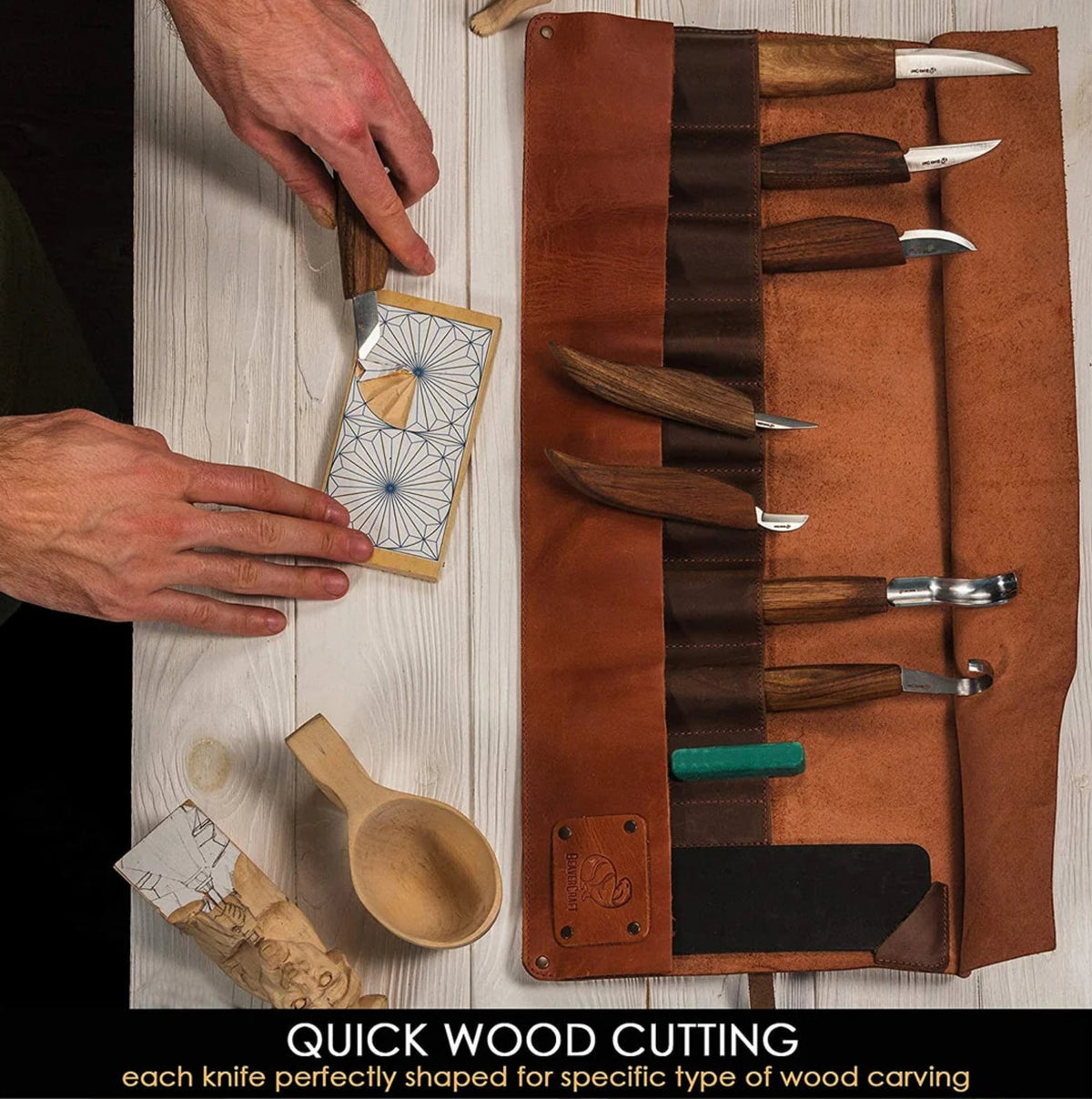 Leather woodcarving set S18X