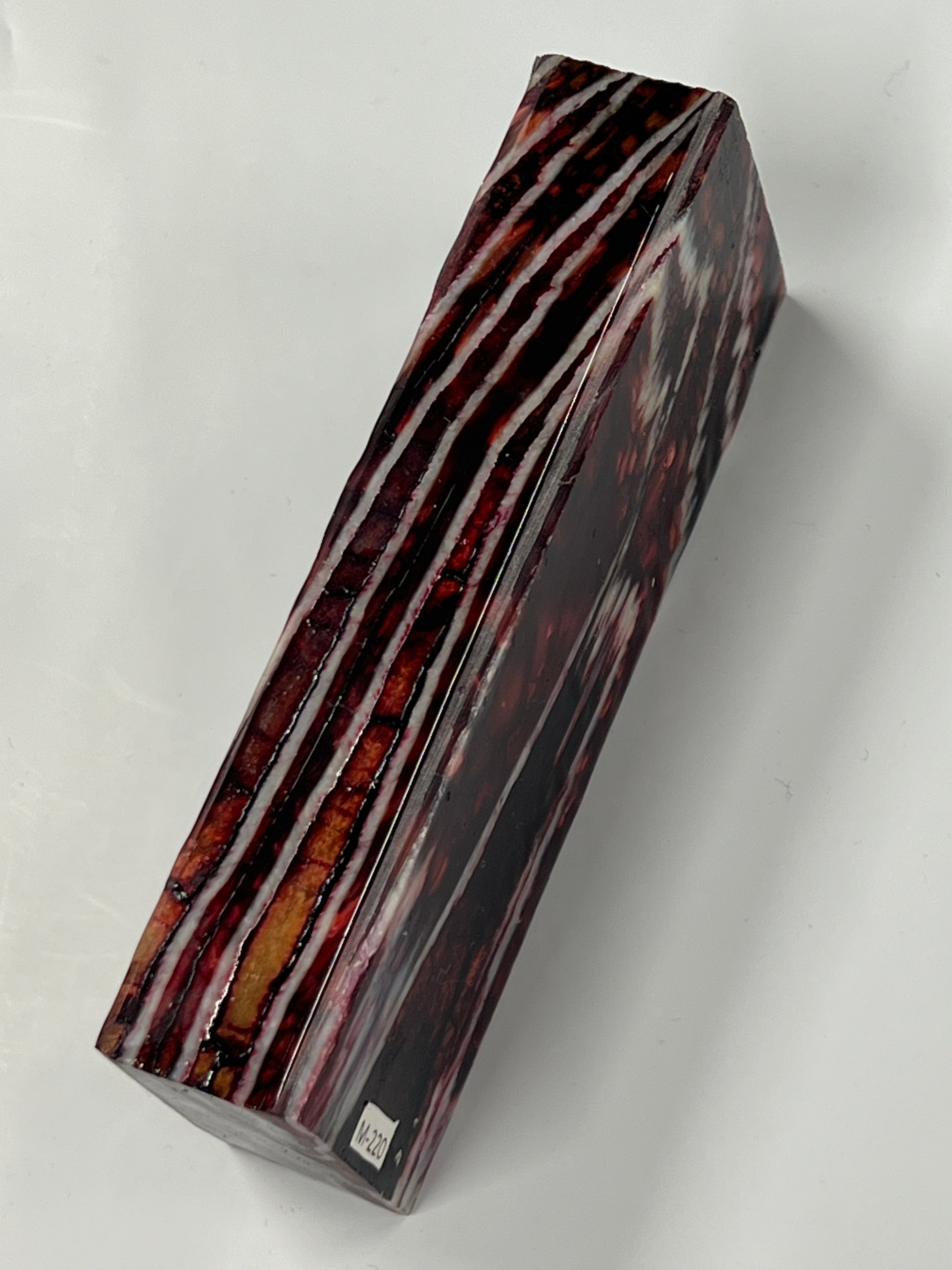 Mammoth molar handle blank M220 (red)