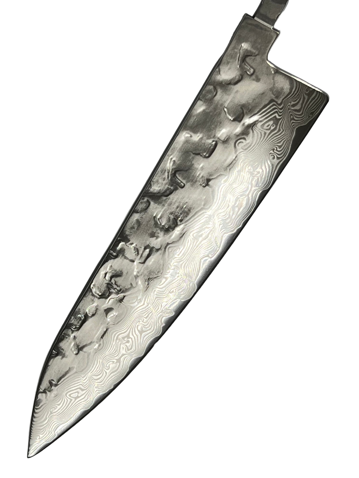 Chef's knife 200 mm VG-10 Polished Brute de forge Damascus