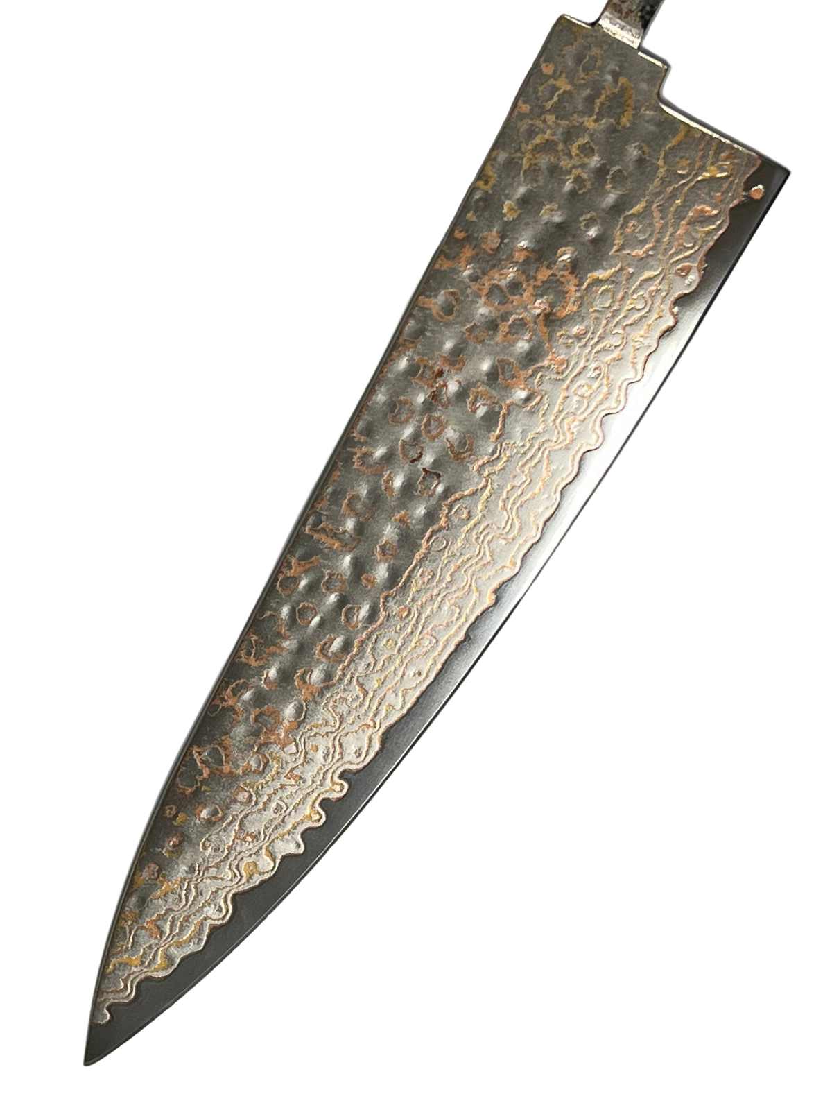 Chef's knife blade 220 mm, stainless copper Damascus