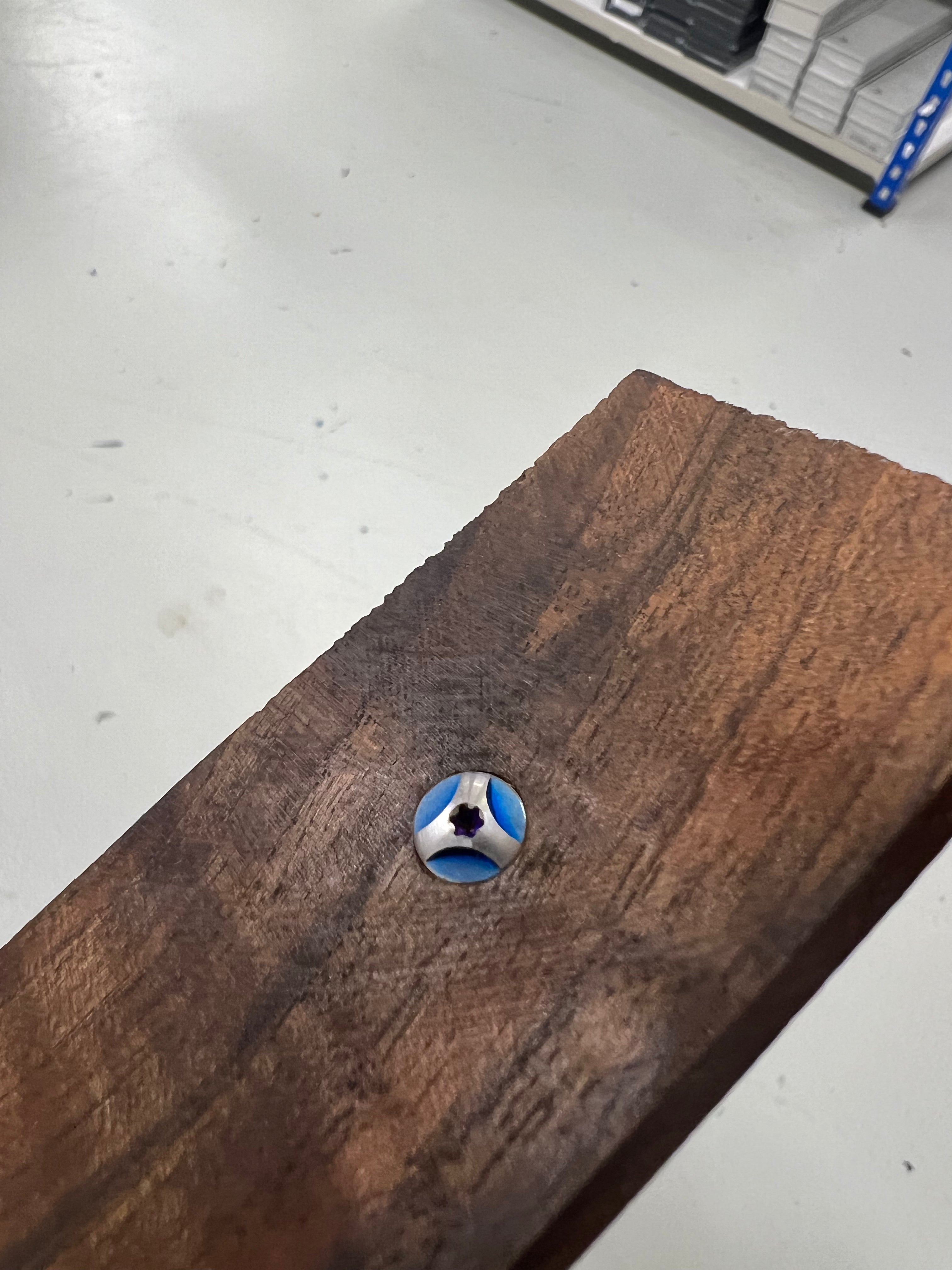 Screw for handle - Milled blue screw