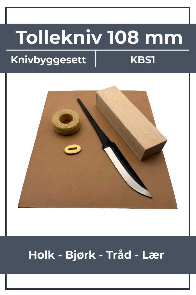 Knife making kit KBS1 - 108mm with birch, bolster and leather