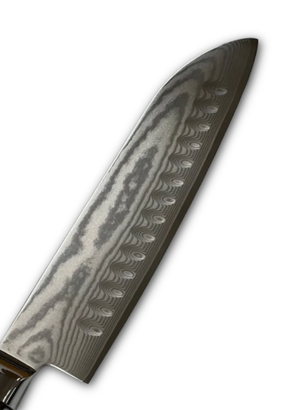 Santoku - AUS10 Damask Chef's knife 7" lancet with sheath