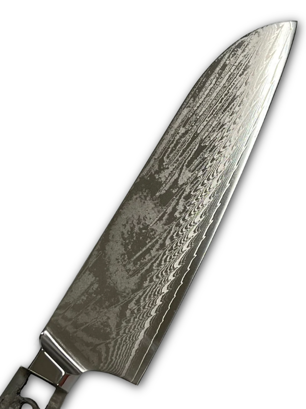 Santoku - AUS10 Damask Chef's knife 8" full tang with sockets