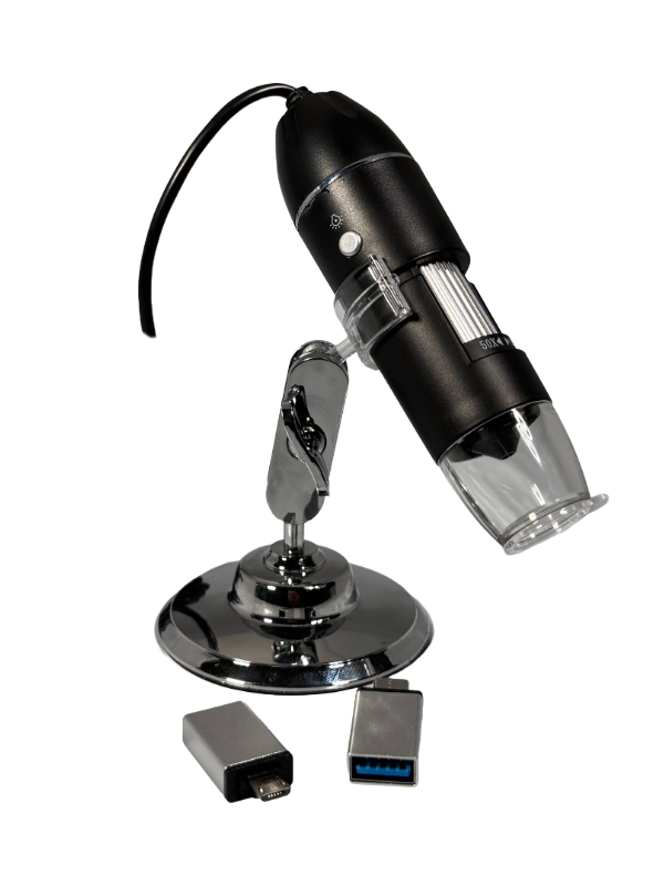 Digital Microscope, 50–1500×, for Phone or PC