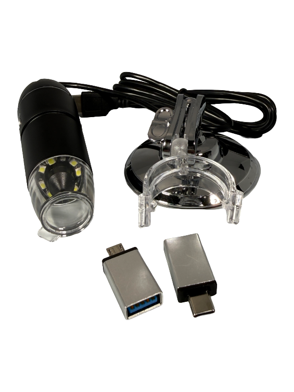 Digital Microscope, 50–1500×, for Phone or PC