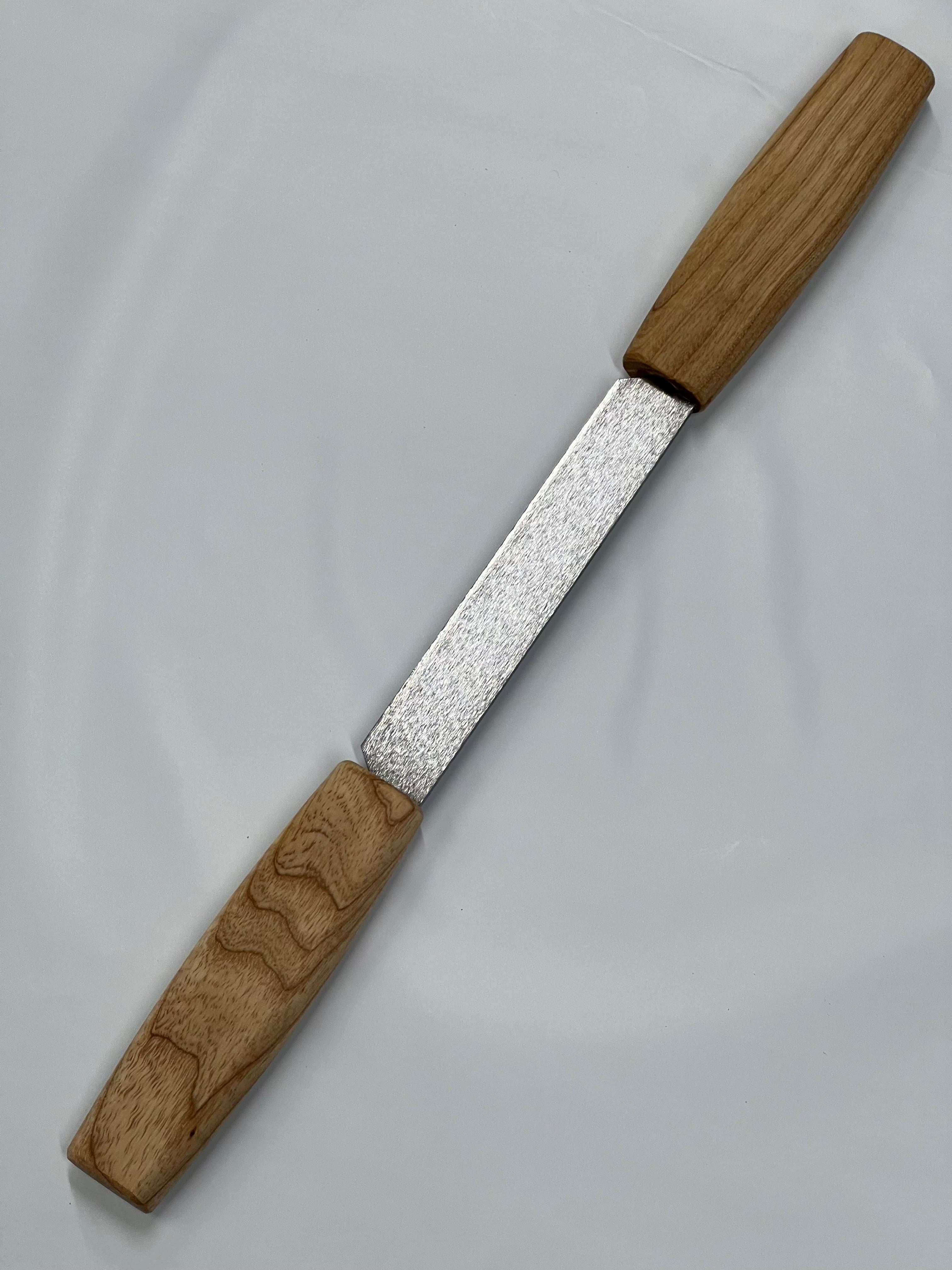 Scavenger knife DK2S 120mm blade handle of ash and leather sheath Beaver Craft