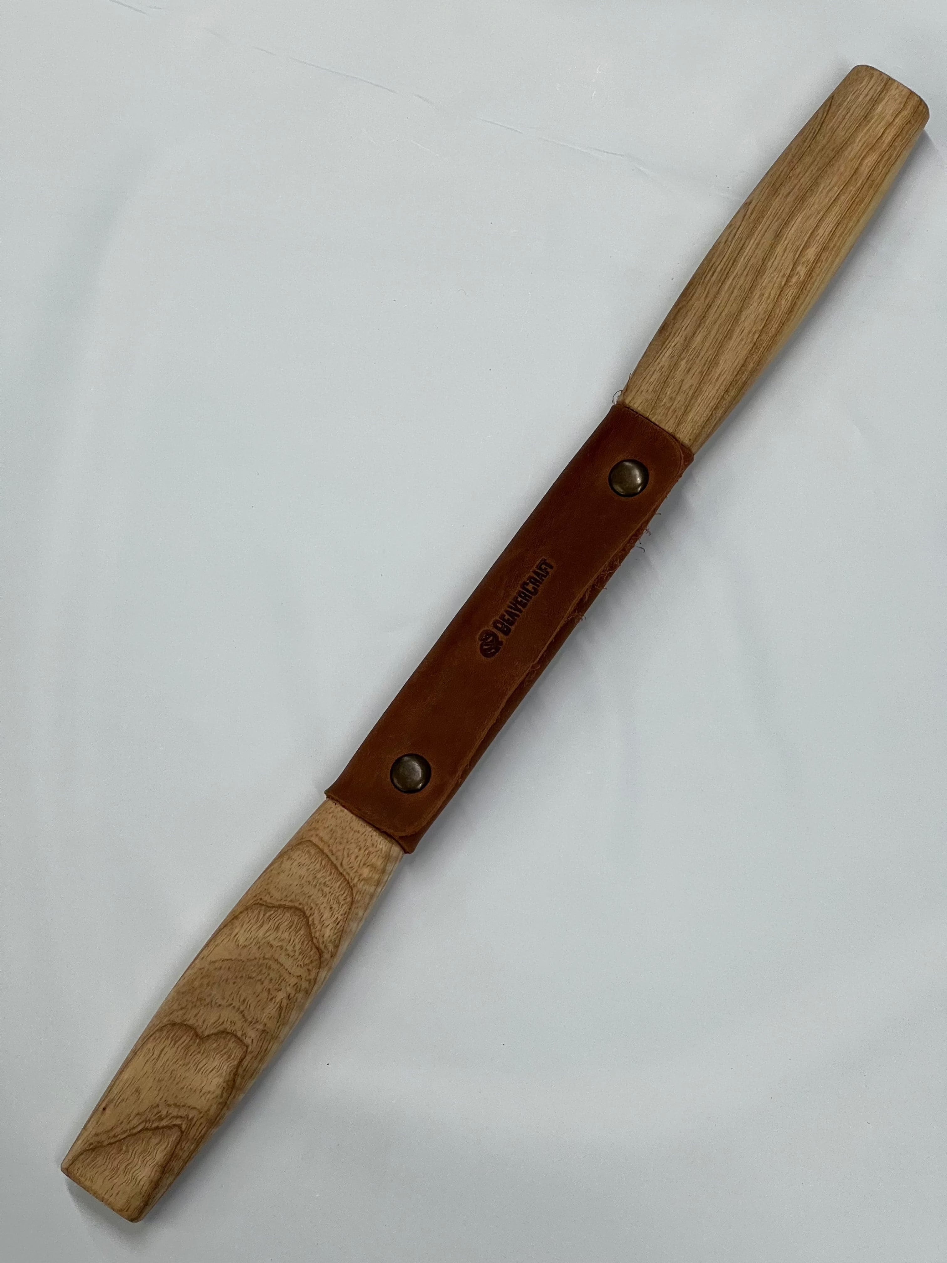Scavenger knife DK2S 120mm blade handle of ash and leather sheath Beaver Craft