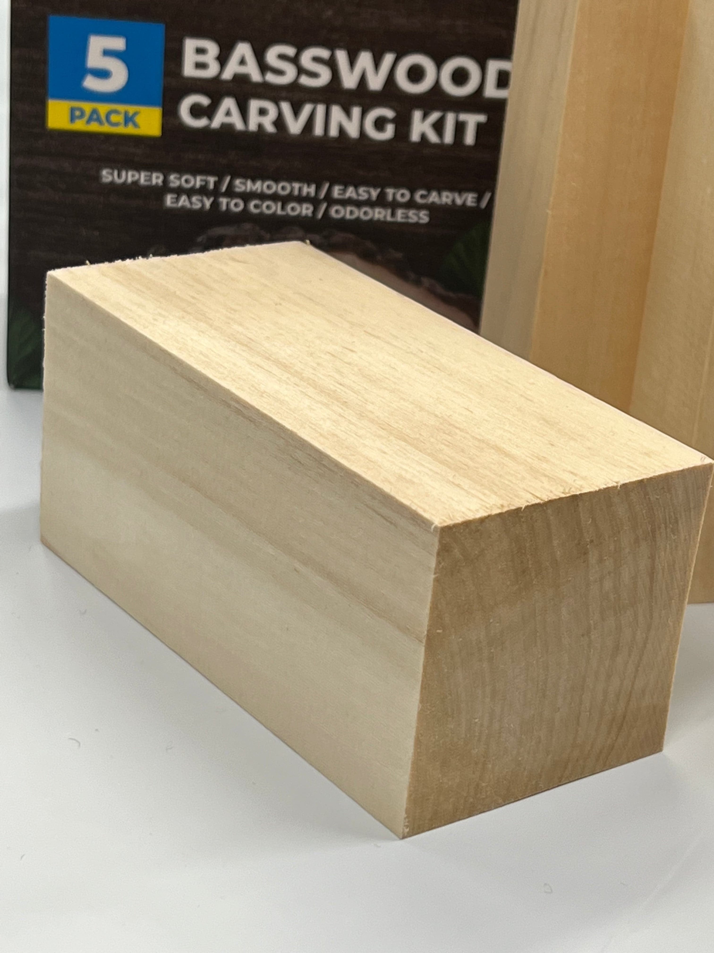 Basswood wood carving blocks BW5 5-pack from Beaver Craft