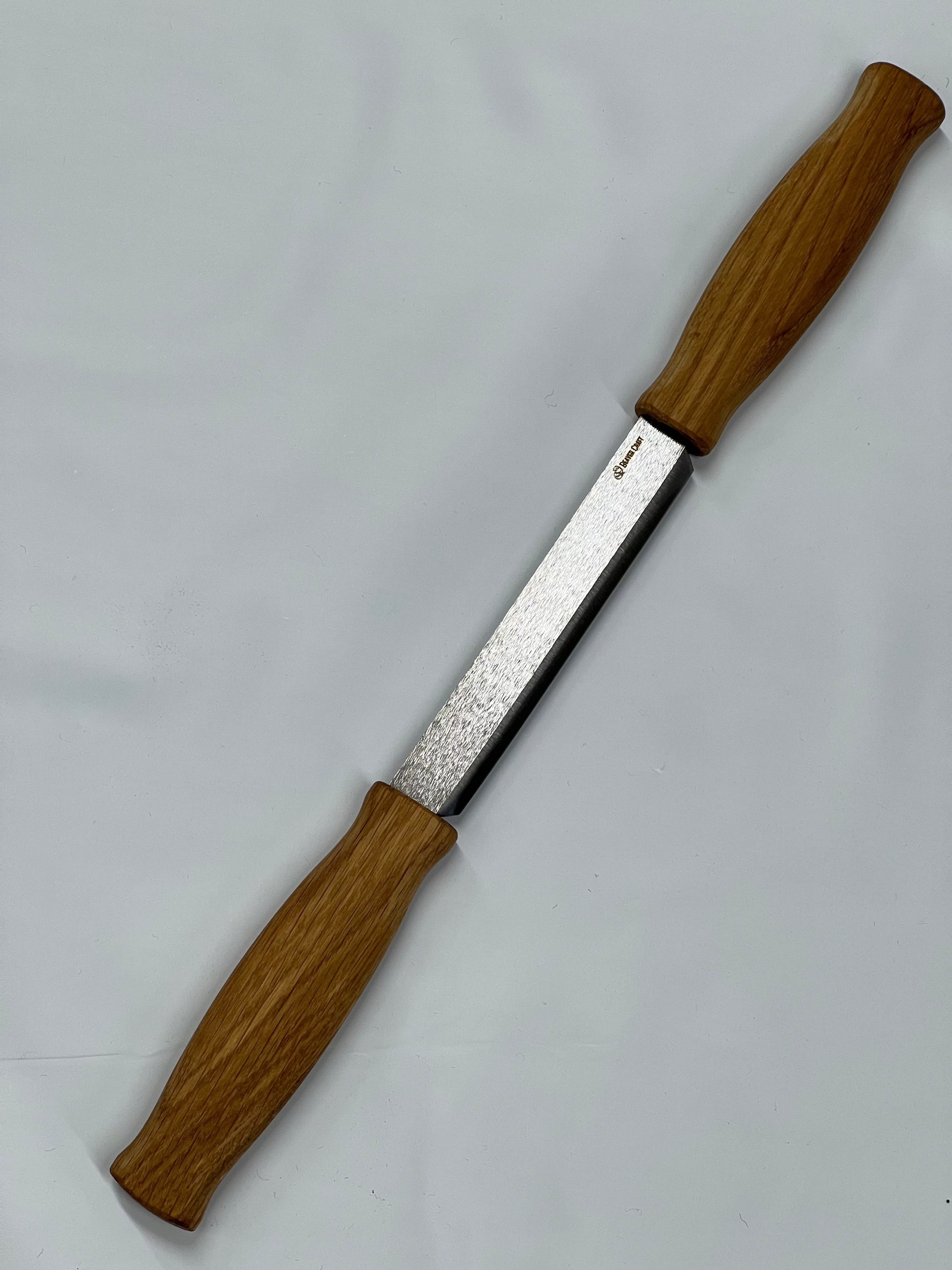 Scavenger knife DK1S 120mm blad. handle of oak and leather sheath Beaver Craft