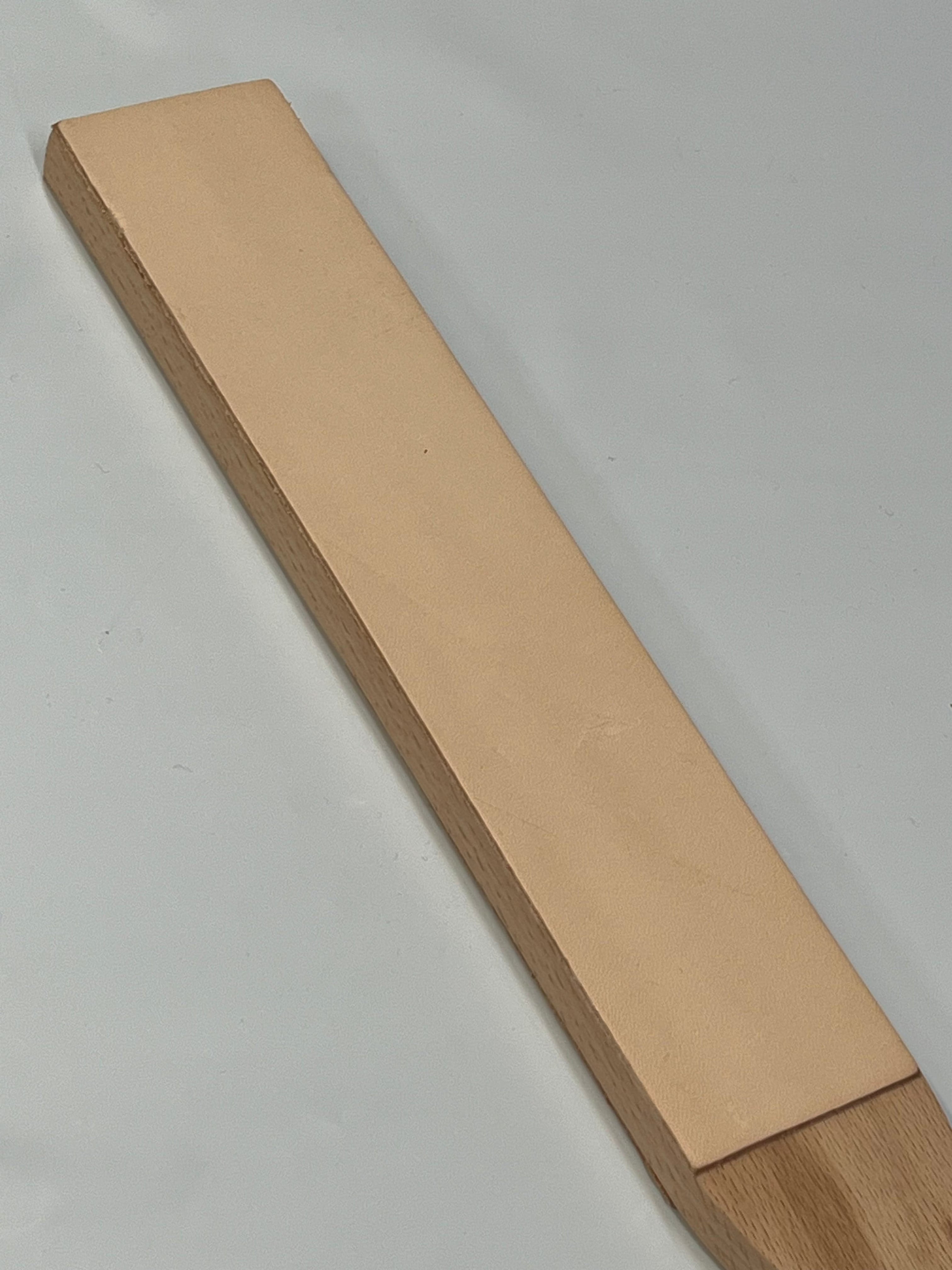 Double-sided leather strop on wooden base RW054-B