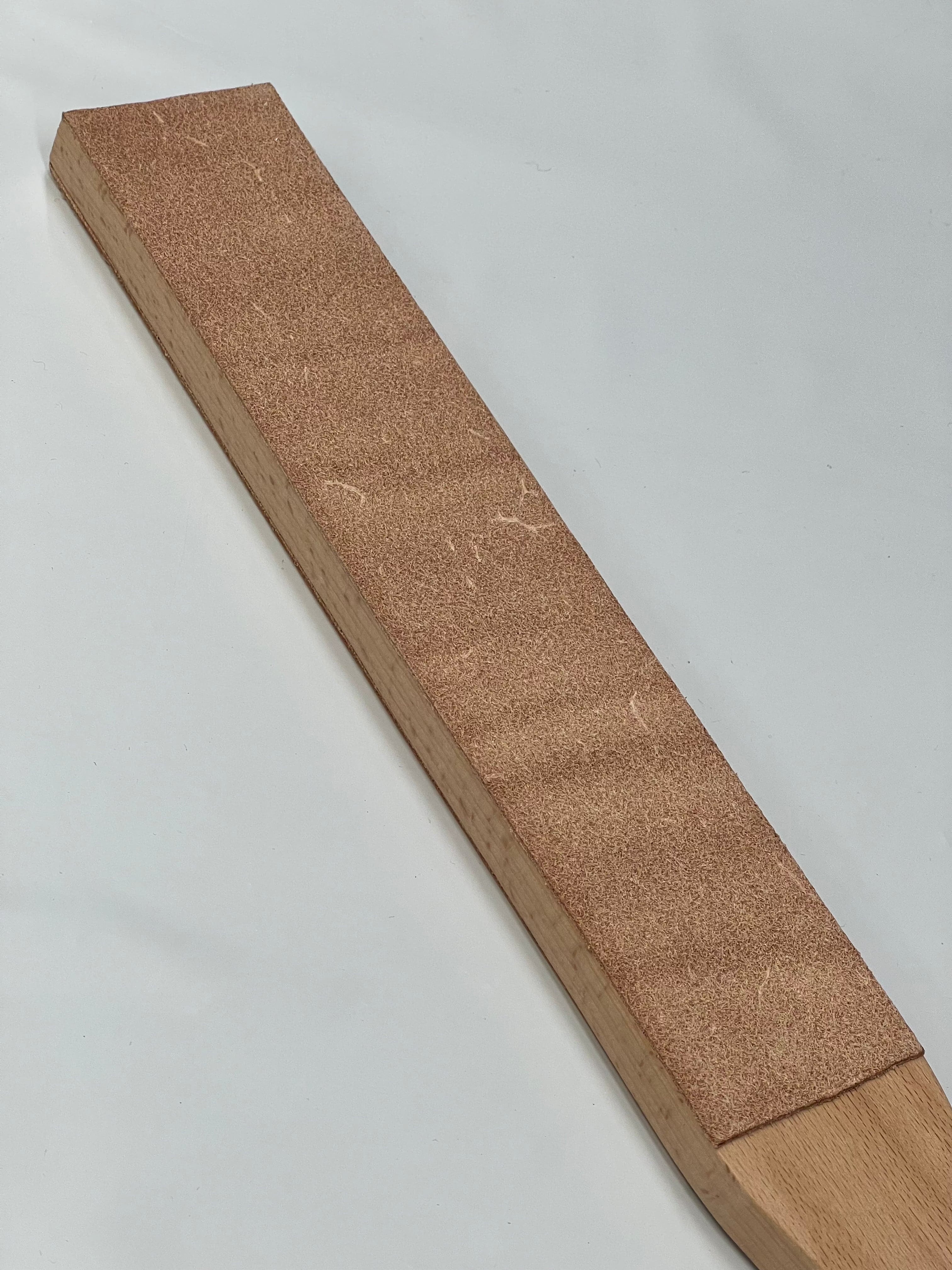 Double-sided leather strop on wooden base RW054-B
