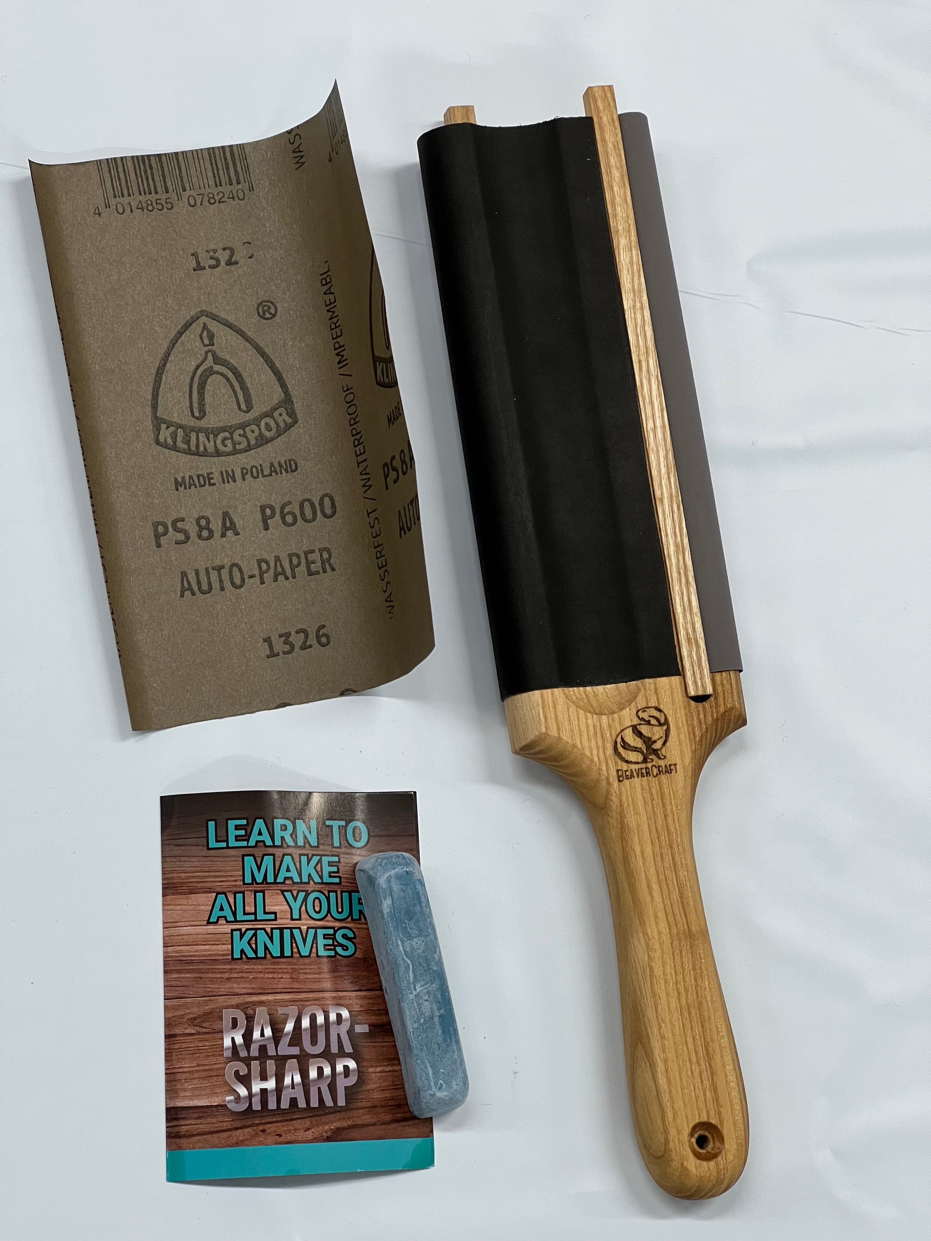 Leather strop for spoon knives and curved cutting edges LS5P1
