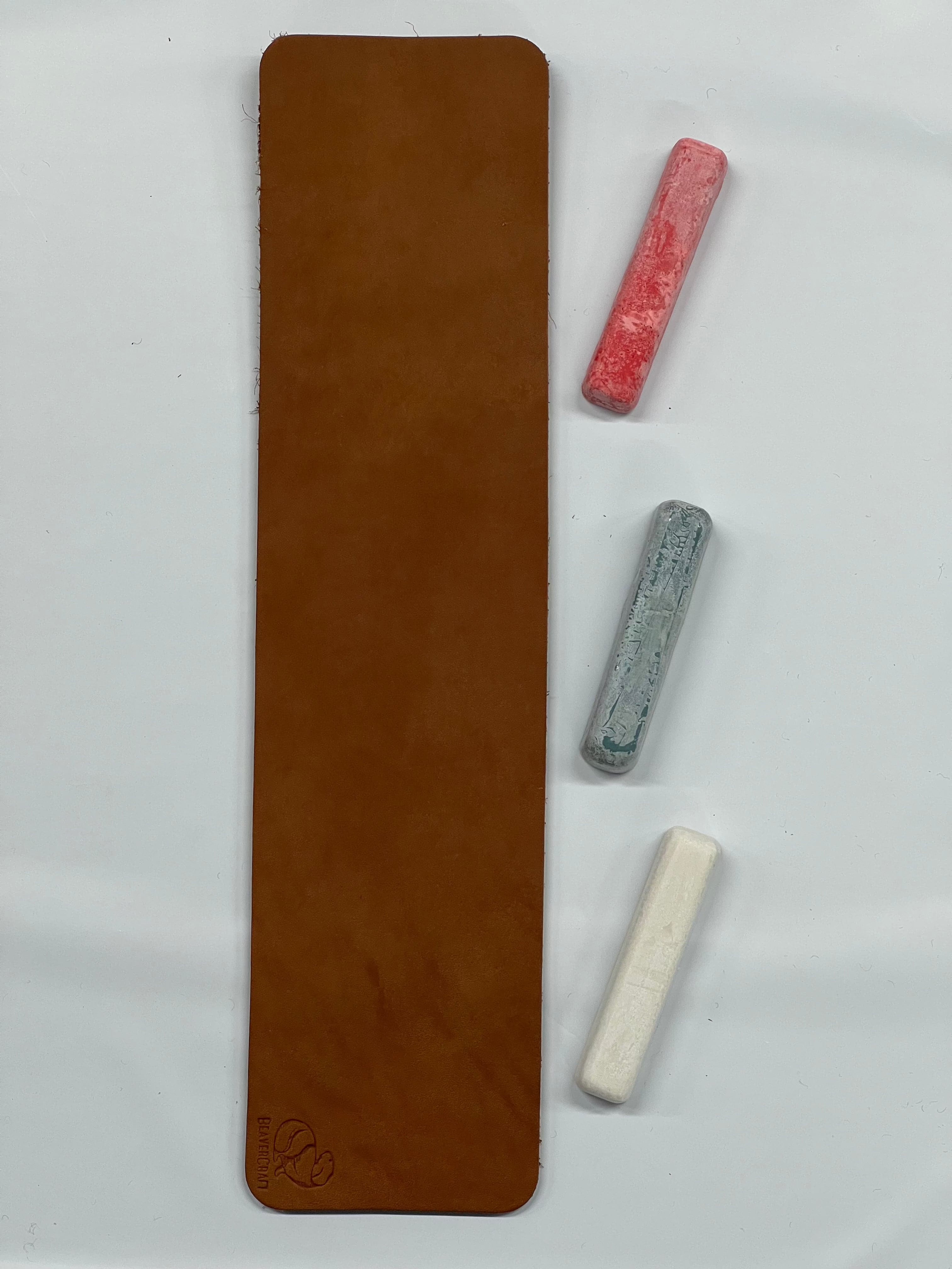 leather strop 305x75 mm with 3 types of stropping compound 