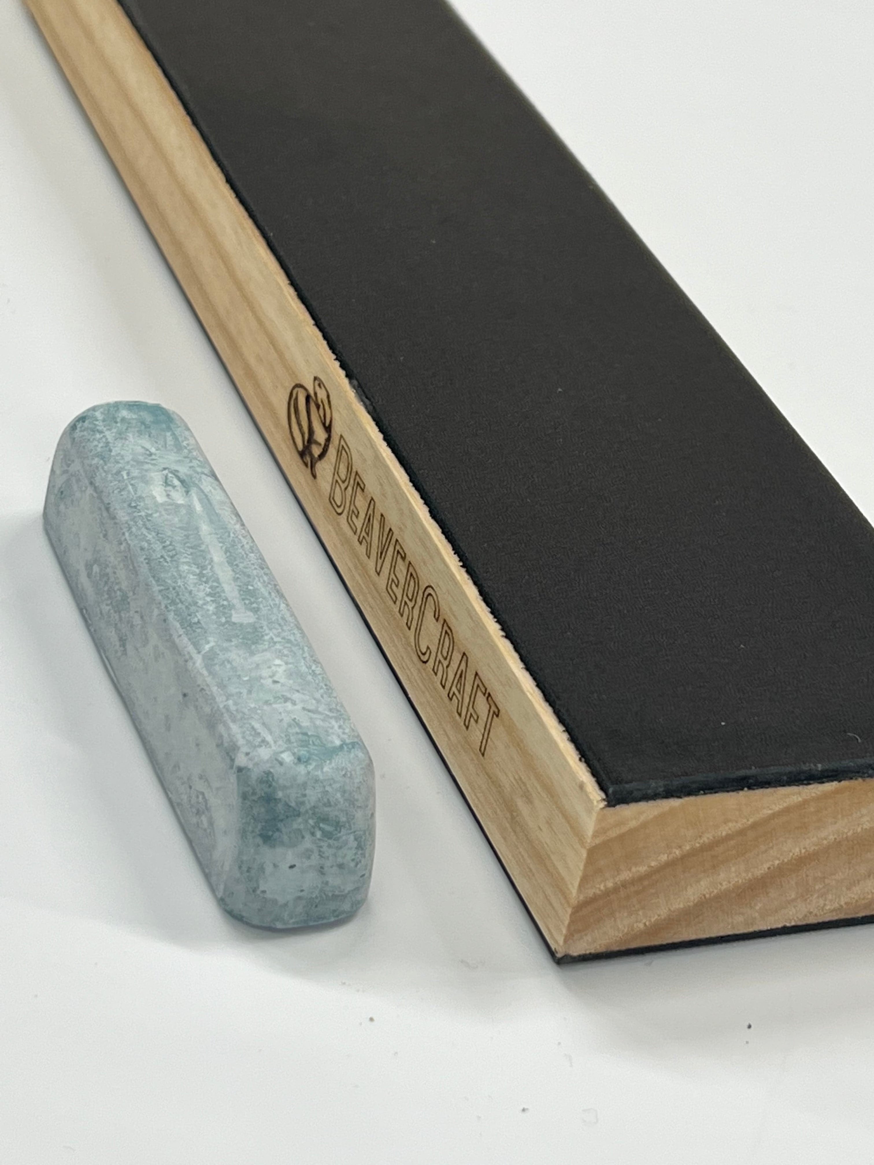 Double-sided leather strop 220x50 with stropping compound LS6P1 