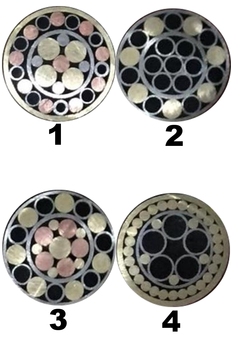 Mosaic pin 9.5mm Handle decoration